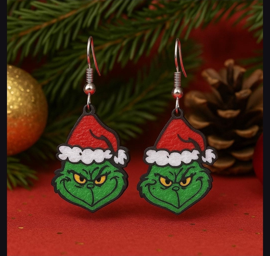 Holiday Grinch Earrings
