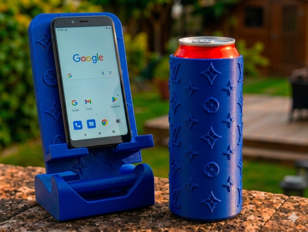 Luxe Can Holder and Cell Phone Holder Holds 12 oz Skinny Cans