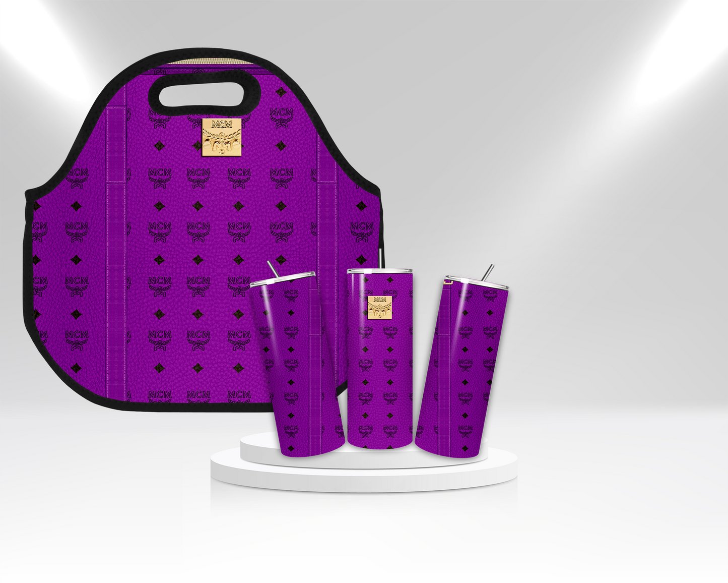 Designer Bag Lunch Tote and Tumbler Bundle