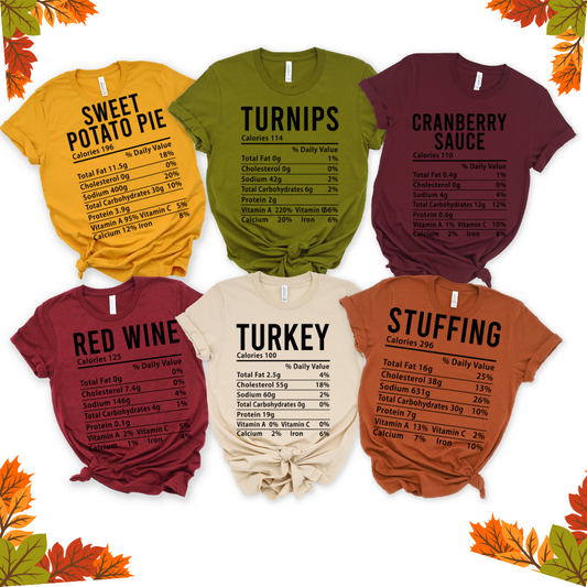 Nutrition Facts Thanksgiving Food PNG Bundle 30PNG Files